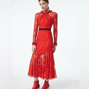 Three Floor Split Tease MIDI Dress